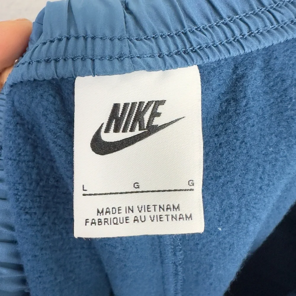 Nike Pants Girl L Blue Fleece Panel Elastic Waist Athletic Sports Casual Joggers